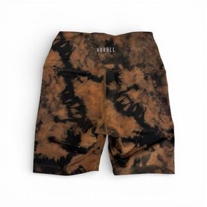 Nobull High-Waisted Shorts - Toffee Black Tie Dye - Size XS - EUC